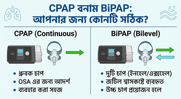 CPAP বনাম BiPAP