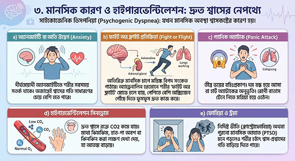 মানসিক কারণ ও হাইপারভেন্টিলেশন