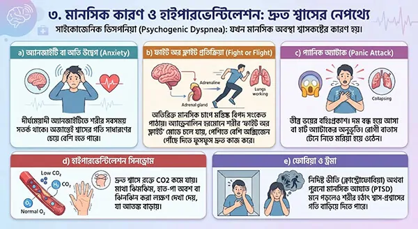 মানসিক কারণ ও হাইপারভেন্টিলেশন